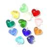 6pcs 22mm Fluorescent Mini Glass Heart Pendants Cute Love Charm Ornament Valentine's Day Wedding Decoration Accessory Party Gift