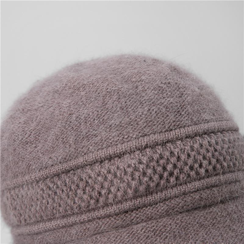 Hat Female Mother Day Thickened Thermal Hat Grandmother Old Lady Rabbit Wool Knitted Hat Cold Proof