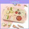Toy Wooden Kitchen Set With Snack And Bbq Play Food For Children Learning Fun