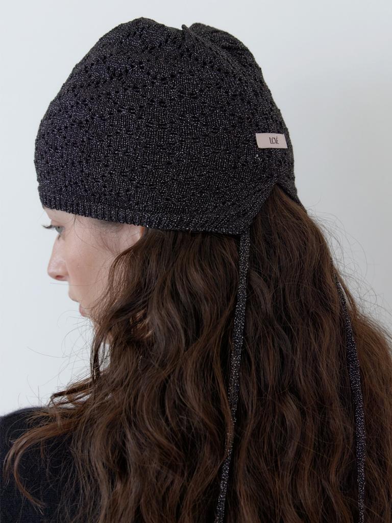 Elssibeui Crochet Knit Beanie_Black