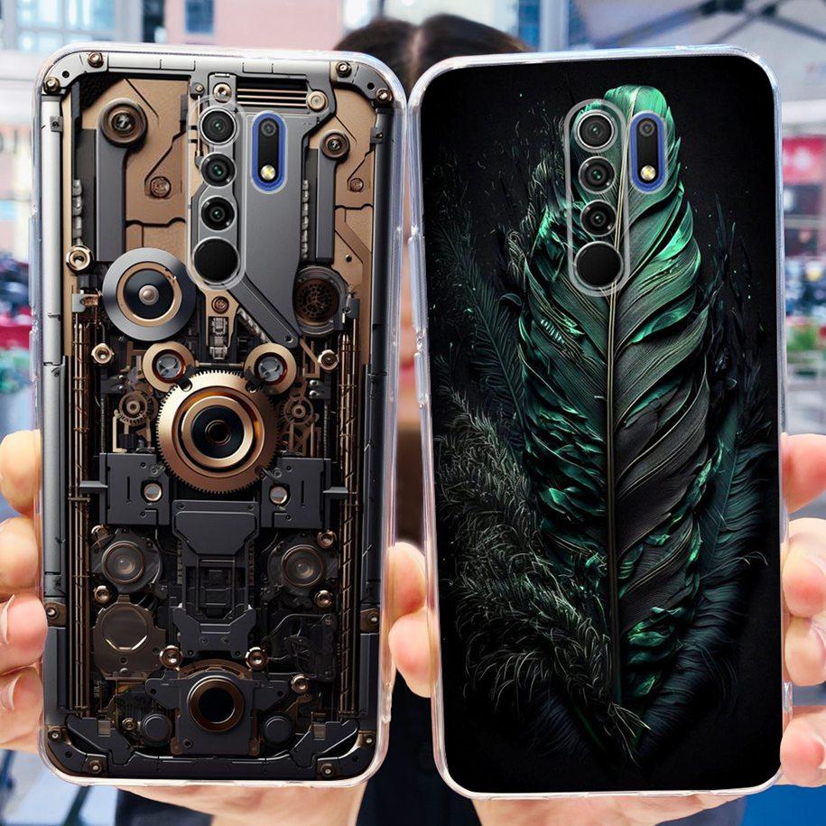 For Xiaomi Redmi 9 Case 6.53" Cover For Redmi 9 Flower Butterfly Transparent Silicone Soft Phone Covers For Redmi 9 Prime Bumper