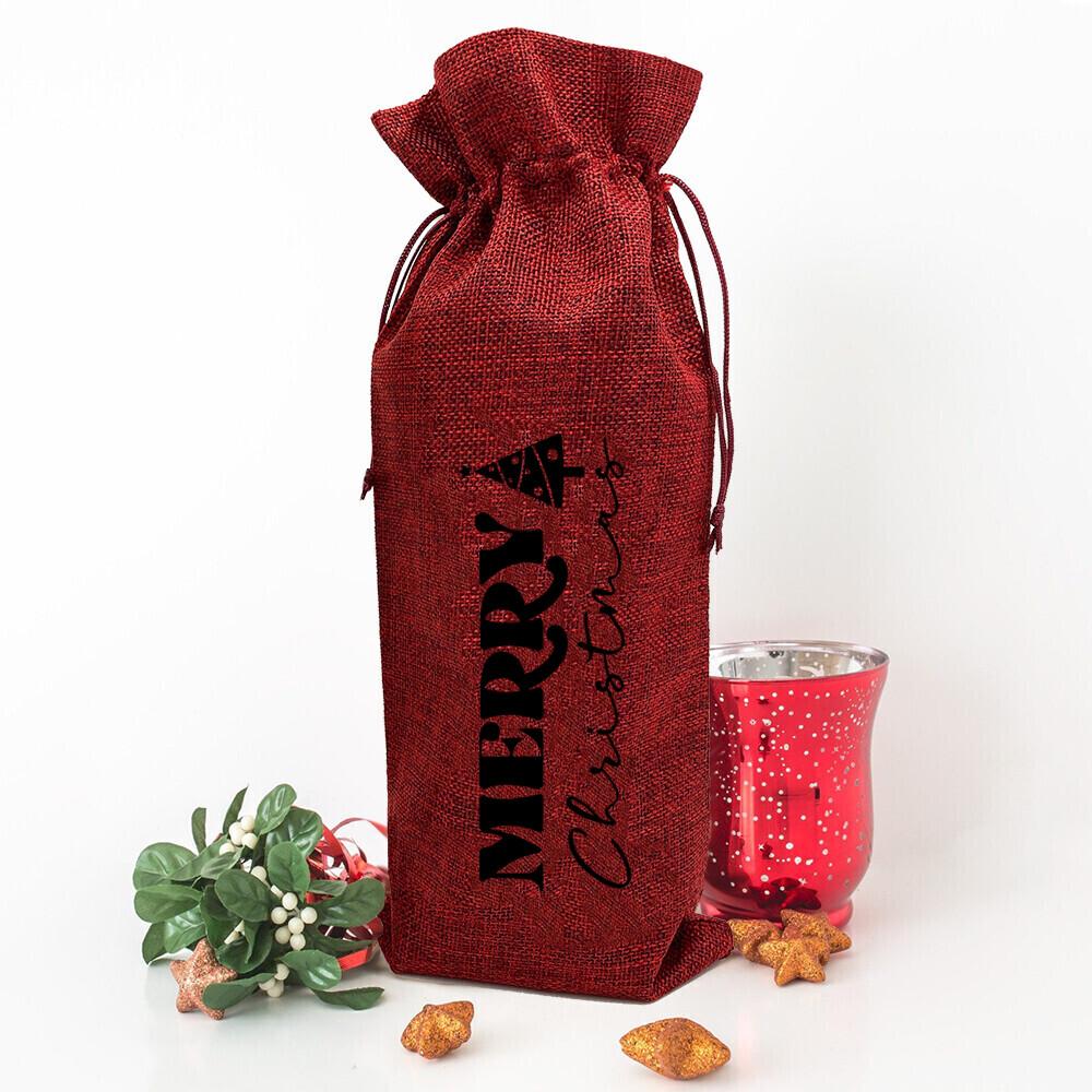 Noel ekibi baskısı Şişe çantası şarap çantaları Minimalist içki kılıfı yeni yıl masa dekorasyon paketi Şarap severlerin noel hediyeleri