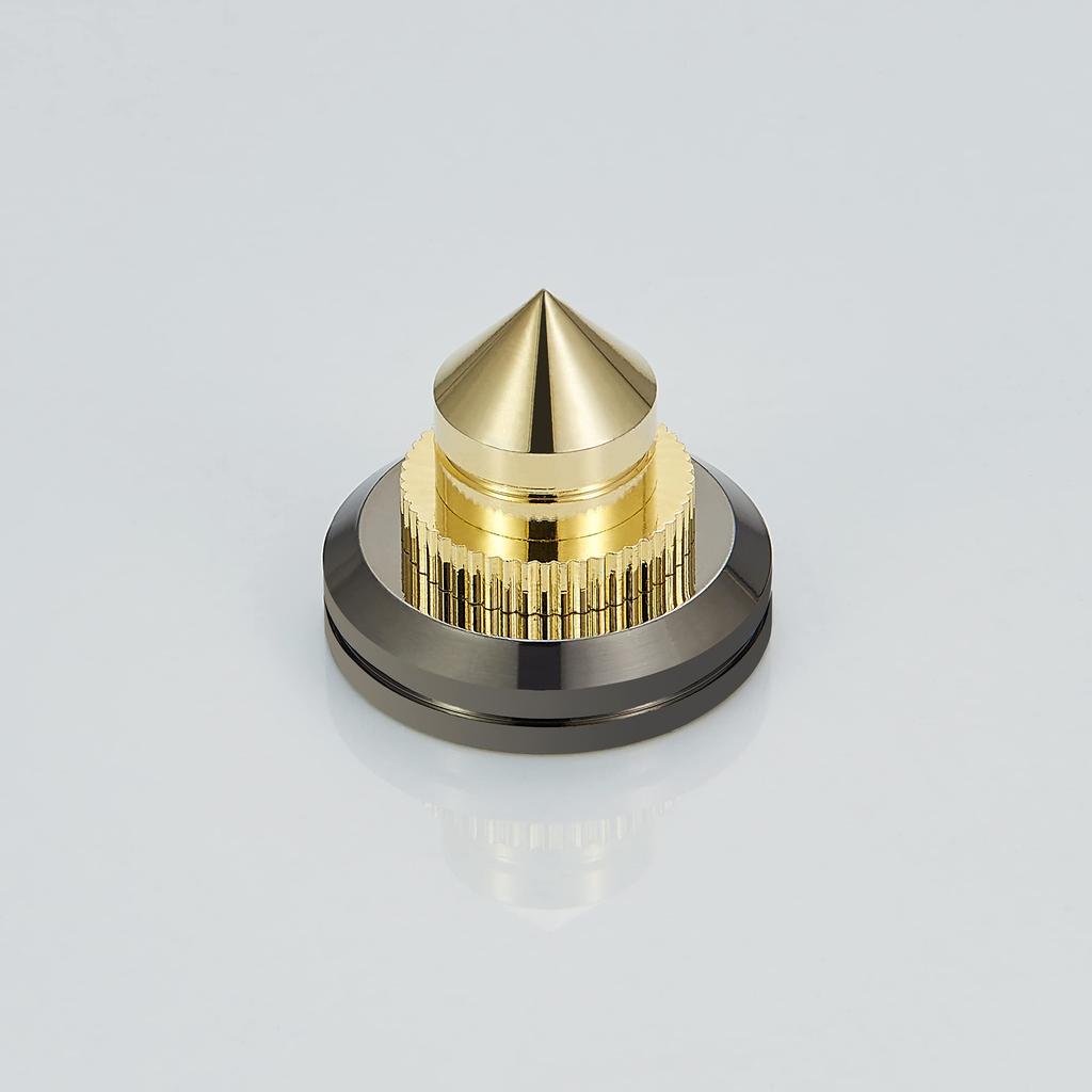 Pailvens Speaker 8 Height Adjustable Speaker Metal Spike Stands with 16 for Improved Audio Sound Quality and Vibration Gold Insulators, Pieces,