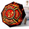 Feuerwehr Mut Outdoor Automatischer Regenschirm Einziebares Design mit 8 Speichen Langlebigkeit Leicht Perfektes Geschenk für Freunde Familie