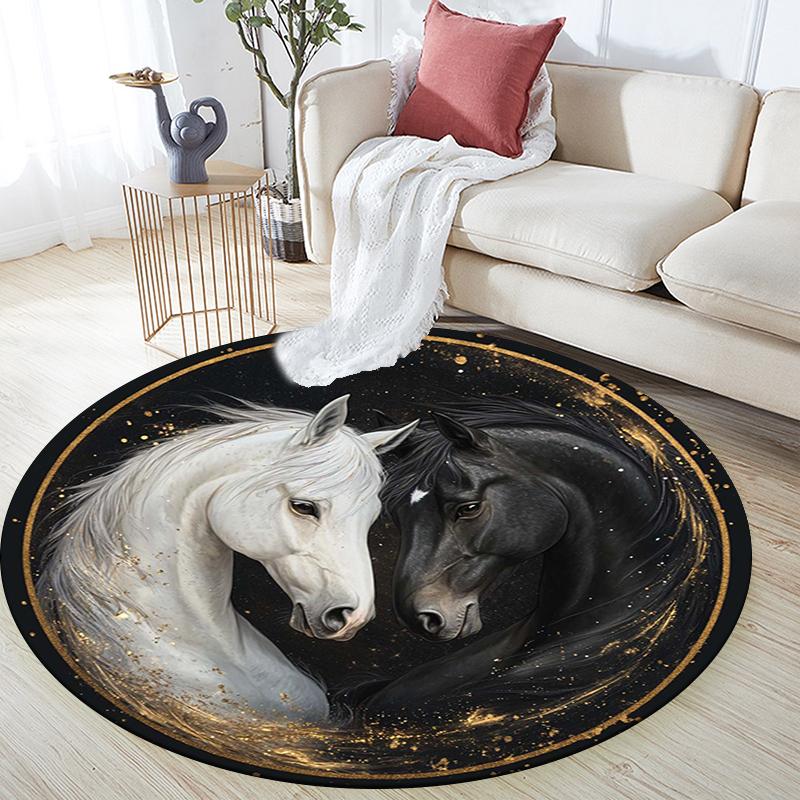 Cartoon Print Round Area Rug,Carpet Rug for Living Room Bedroom Sofa Playroom Decor,Non-slip Floor Mat