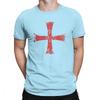 Herren T-Shirt Distressed Kreuzritter Templerorden Kreuz T-Shirts Premium Baumwolle T-Shirt Rundhals T-Shirt Kurzarm Kleidung Übergröße
