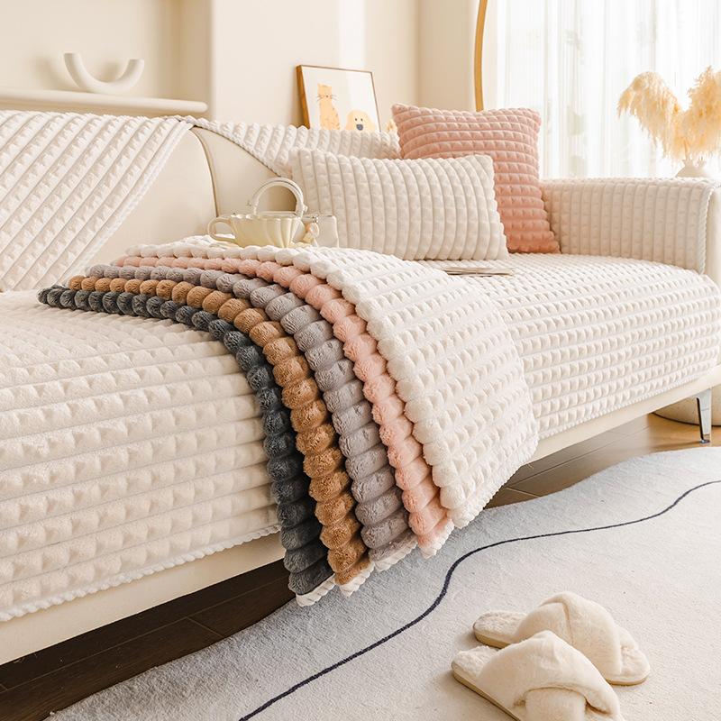 Facecloth Sofa Cushion Winter Thickened Plush Simple Modern Sitting Cushion Non-slip Sofa Cover Cover Cloth Towel