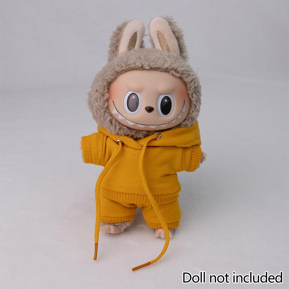 For 17cm Labubu Doll Clothes Fashion Clothes Hoodies Doll Clothes Color Match Hoodies Dolls Accessories Cute Decoration Little Cloths