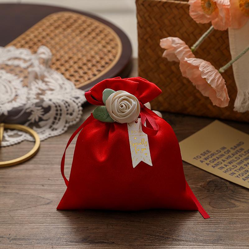 

10pc Elegant Silk Favor Bags – Wedding Party Favors Candy Gift Pouches 15x15cm