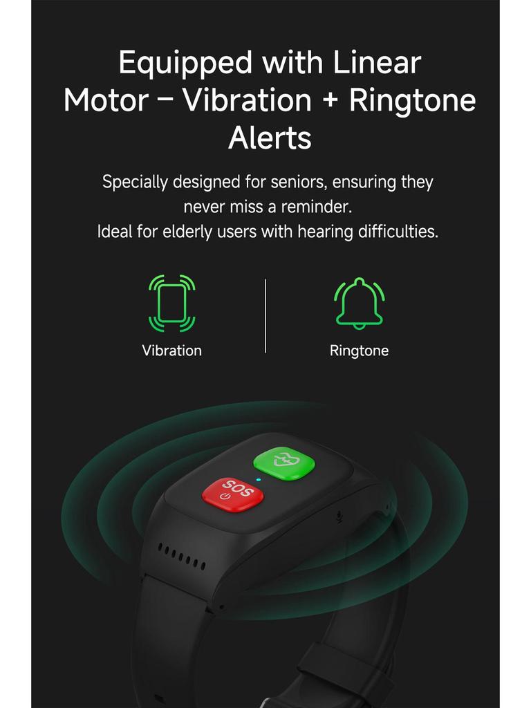 4G Elderly Smartwatch with GPS, Heart Rate & Blood Pressure Monitor (Model S8 S16)
