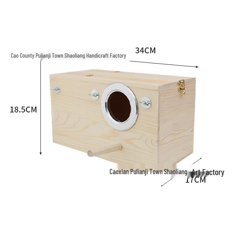 Klatka dla ptaków z drewna sosnowego w różnych rozmiarach: Drewniany budka dla papugi z otwieranym dachem