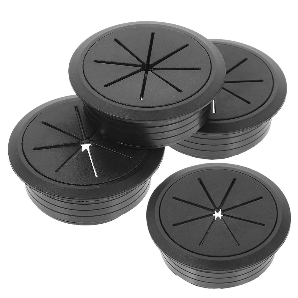 4Pcs Desktop Cable Hole Covers Round Desk Wire Grommets Plastic Cord Hole Plugs Wire Organizer for Office Computer Desk