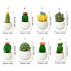 Mini Artificial Cactus and Bonsais Figure Resins Succulent Faux Potted Plant Figurine for Home and Office Desktop Decors