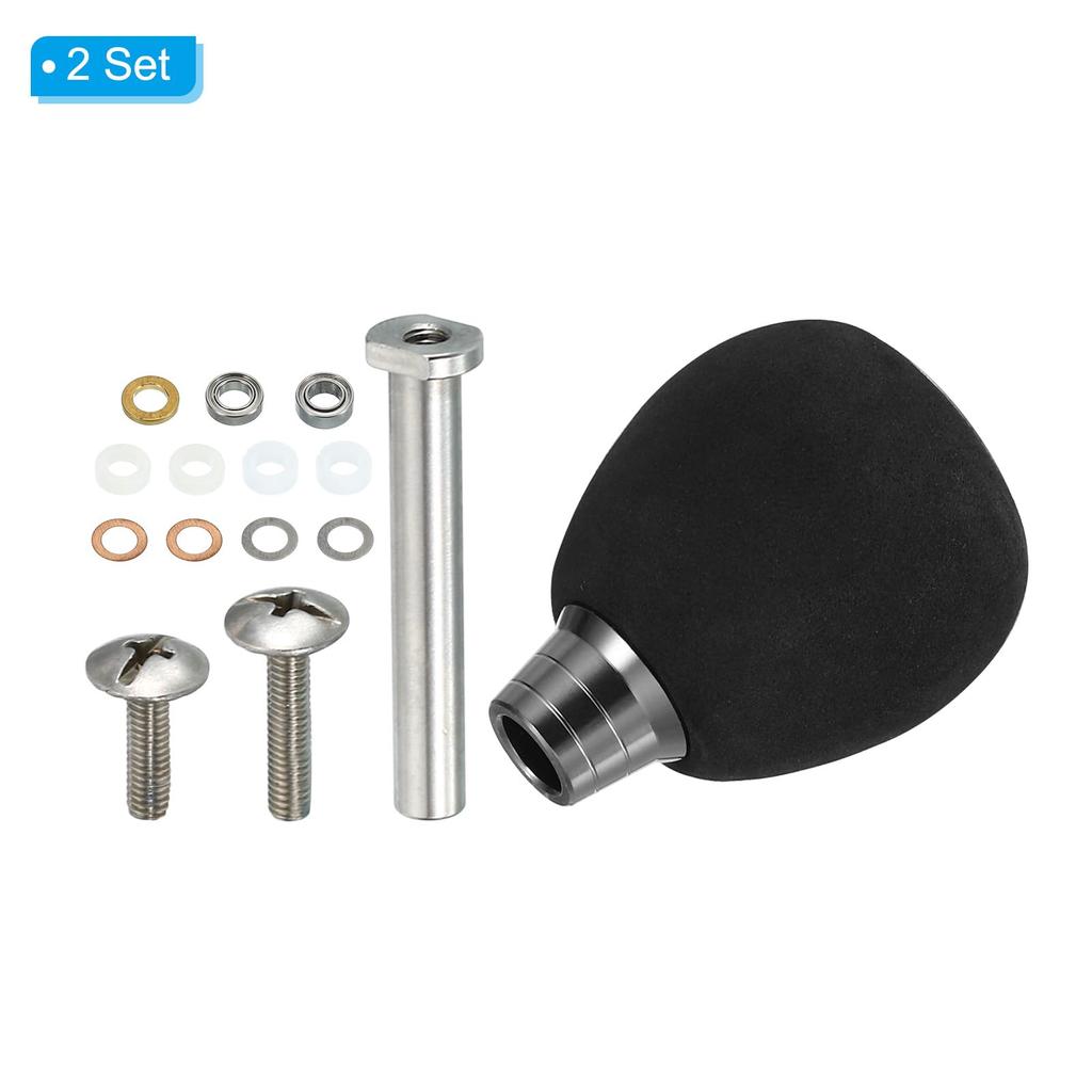 PATIKIL Fishing Reel Handle Knob 2 Sets Lightweight EVA Fishing Reel Power Knob Handle Grip Fishing Reel Replacement Parts Silver