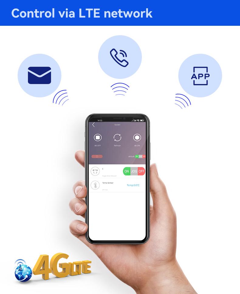 Shunwei 4G Smart Socket: Remote Control Switch for Water Pumps, Routers, and Appliances Via Phone or SMS.