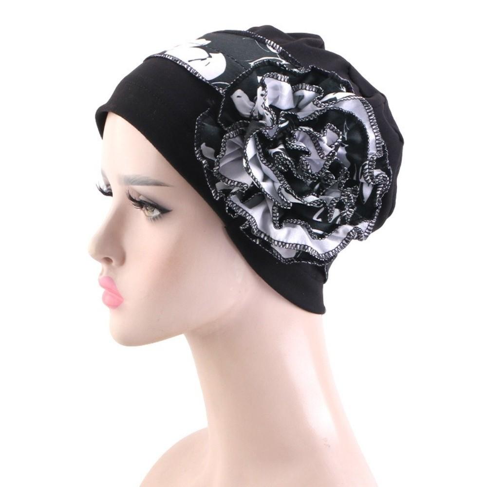 Postpartum Headscarf Big Flower African Turban Breathable Comfortable Muslim Hijab Caps Print Bonnet Beanies For Women