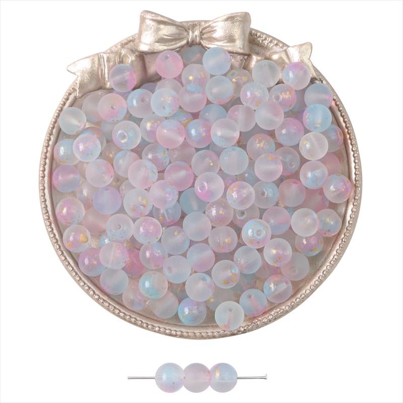 Gold Foil Effect Glass Crystal Beads 8mm Round Spacers for DIY Jewelry 50 Pcs Multi-Colors