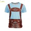 Men's 3D Printed T-shirt, Round Neck Short Sleeved Shirt, Carnival Party, Beer Festival, Checkered Clothing for Summer and Spring