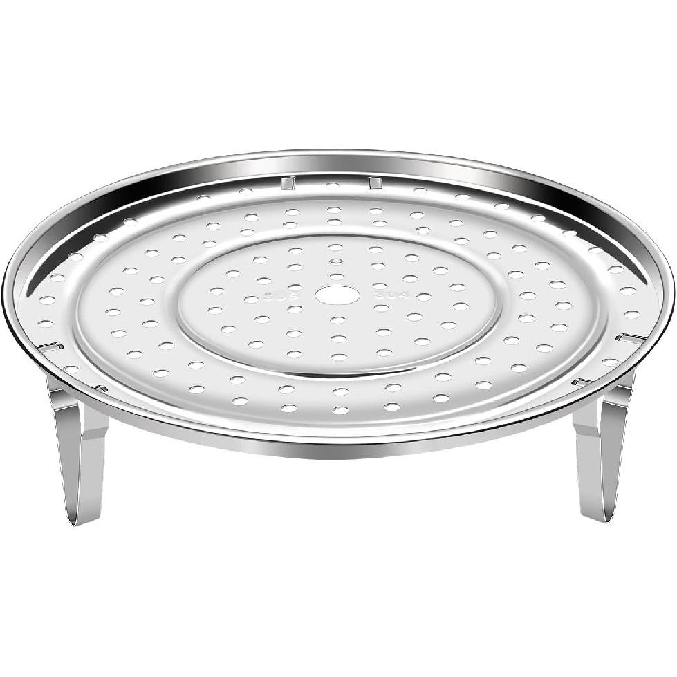 Mini Skater 1 Pack Stainless Steel Steamer Rack Stand Thicken Pressure Cooker Canning Racks with Detachable Legs for Stock Pot Steaming Tray Pans