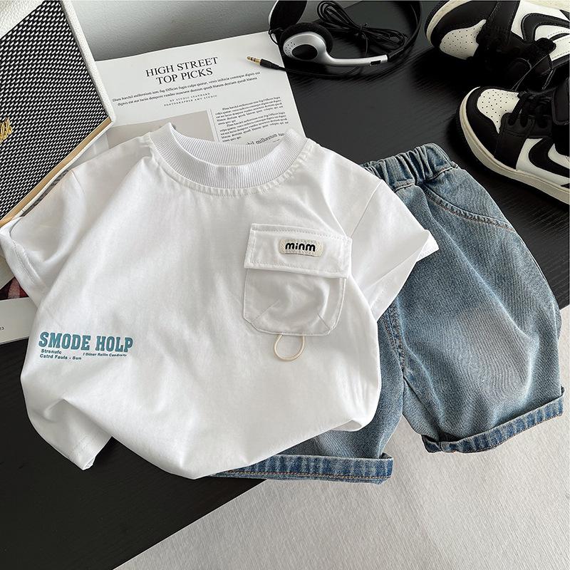 

Summer Infant Boys Clothing Children Casual T Shirt Shorts Set Toddler Baby Girl Clothes Costume Kids Tracksuits 120cm білий