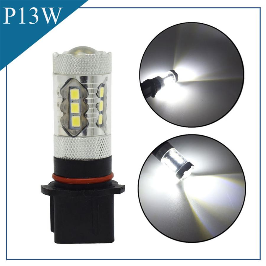 2 stk P13W 80W 2835 16SMD 16LED Lyspære Hvit For 2011-2013 Chevrolet Camaro