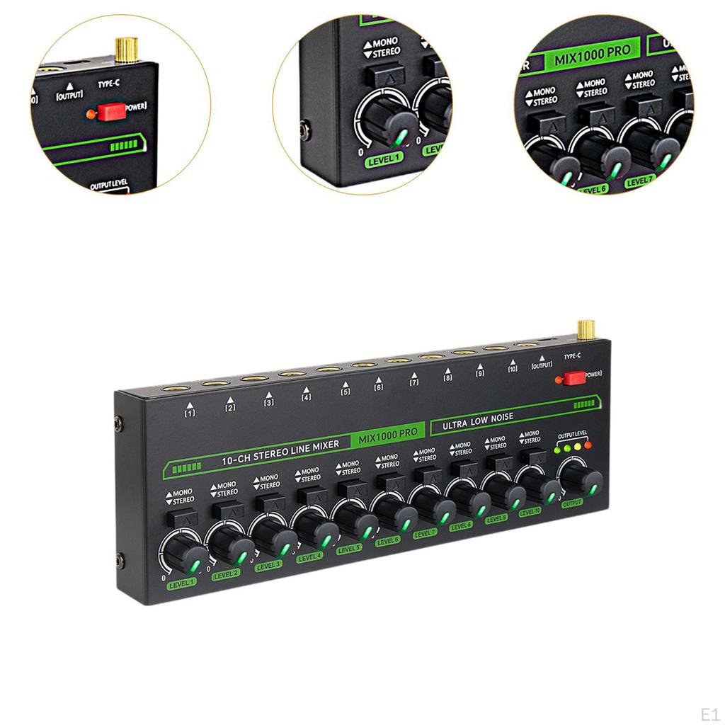 Audio Mixer 10 Channel Dynamic Sound Mixing Console for Podcast Computer Car