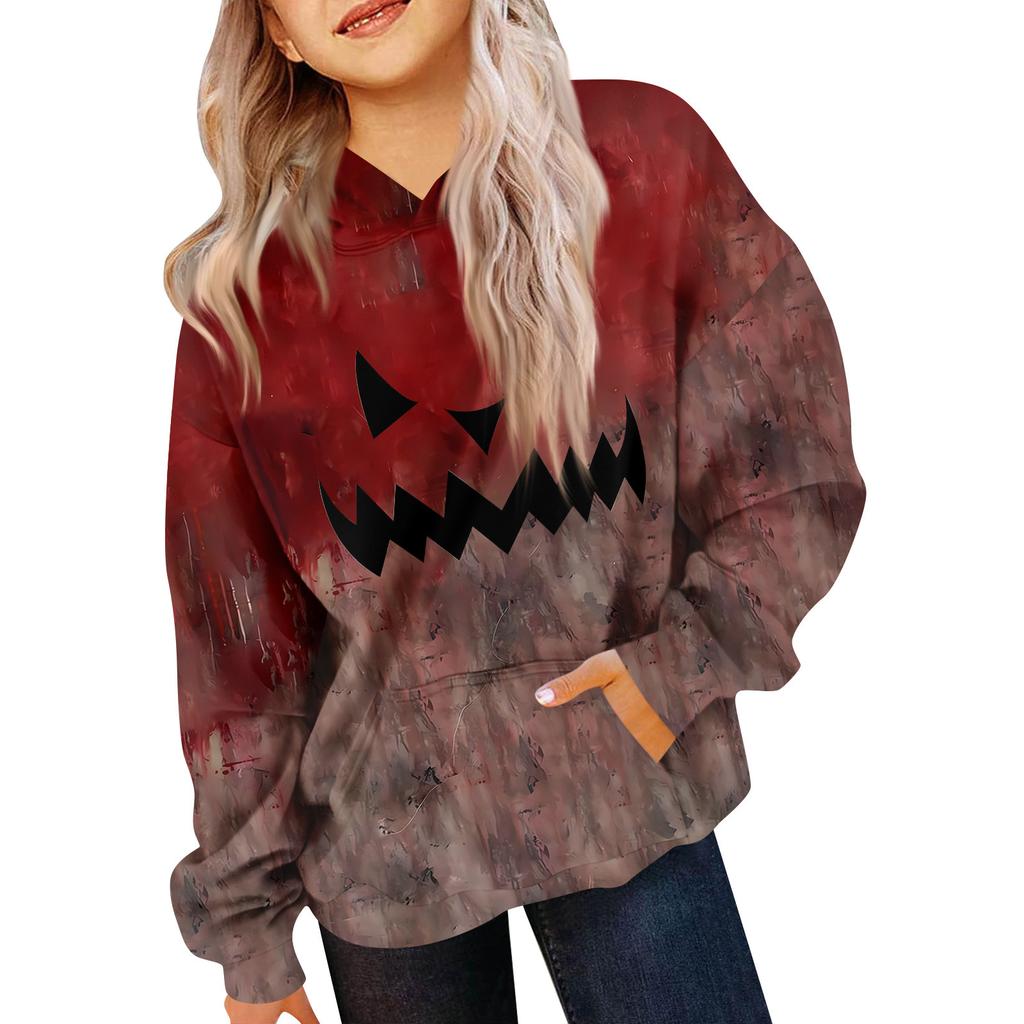 Çocuk Sweatshirt Uzun Kollu Günlük Kapüşonlu Rahat Bol Hafif Çocuk Sweatshirt
