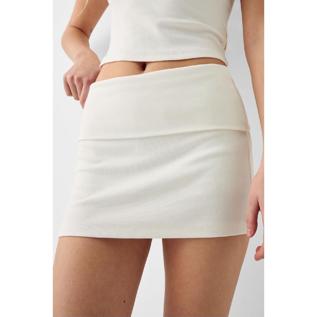 Folded Waist Mini Skirt