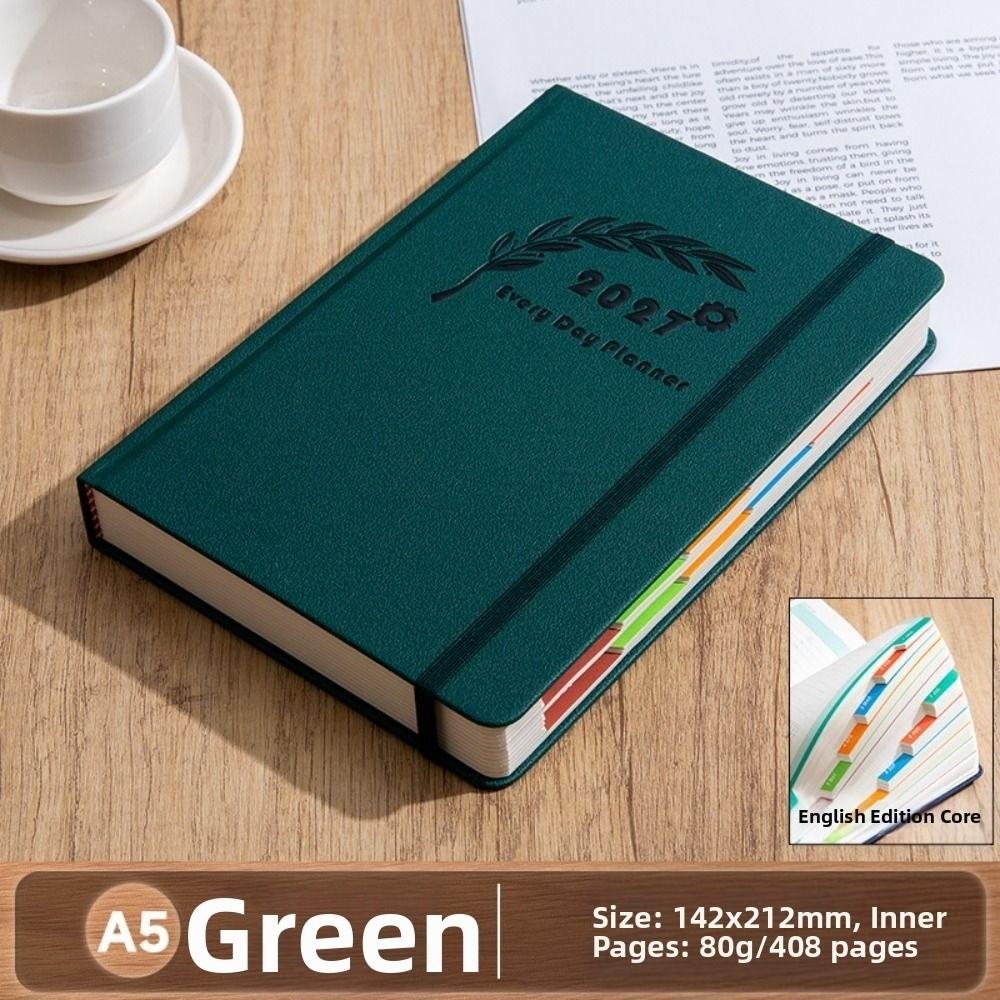English A5 Agenda Planning Notebook Wear-resistant Office Work Planner Diary Writing Pads Student