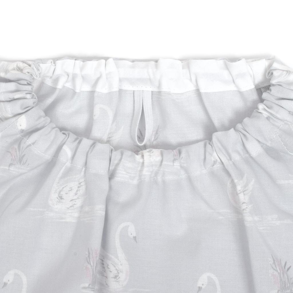 COLORFUL CANDY STYLE LAURA ASHLEY Short Sleeve Smock Swans Stylish Short Sleeve Kindergarten Elementary School Calligraphy Art N1343923 (120-130cm)