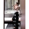 Flannel Pajama Pants Women Star Print Warm Winter Thick Soft Loungewear Trousers