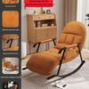 Single Red Recliner: Lazy Sofa Rocking Chair for Adults - Tech Fabric, Home & Balcony Leisure, Convertible To Lounger