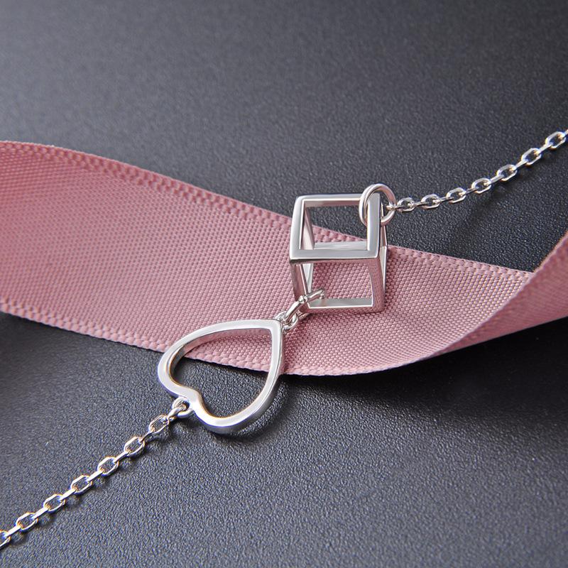 Lindon Kvinner Zirkon 925 Sterling Sølv Smykker Geometrisk Perlekjede Link Armbånd Mote Fin bryllupsgave til kjæresten