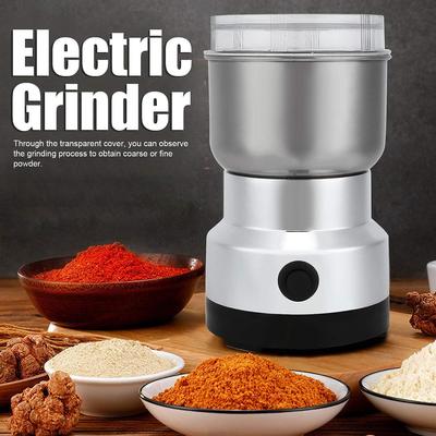 Bestseller MULTIFUNKTIONALE ELEKTRISCHE MÜHLE | Zerkleinerer für Gewürze und Samen Silber, Haushalts-Tragbarer Elektrischer Food Grinder Geeignet