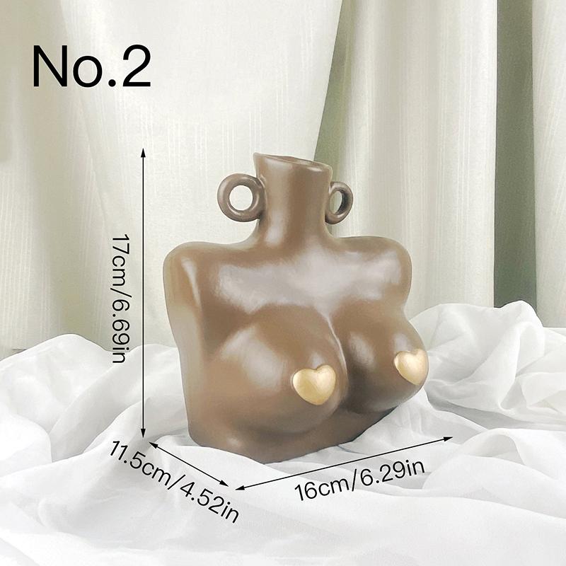 Art Body Vase Ceramic Hydroponic Vase Flower Arrangement Home Decor Desktop Ornaments Garden Decoration