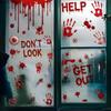Halloween Bloody Handprint Stickers Removable Wall Door Window Decal Haunted House Horror Party Decor Prop