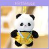 Cartoon Panda Plush Doll Gift For Kids Soft Stuffed Animal With Keyring Attachment