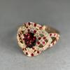 Luxury European and American Fashion Luxury Classic Diamond-encrusted Wedding Lady Ring, Gold-plated Ruby Jewelry Full of Diamonds