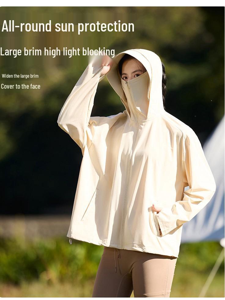 Unisex UV-Protection Hooded Ice Silk Summer Suit with Detachable Features
