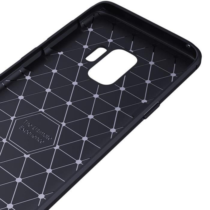 Coque - Carbon - SAMSUNG GALAXY S9/G960 - Noir - Souple - Ultra Résistante
