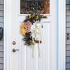 Halloween Wreath with Skull Black Roses Rose Grapevine Garland Handmade Artificial Moon Cat Garland Goth Roses Black Cat Garland