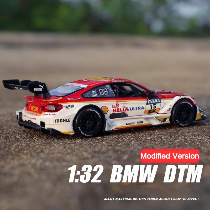 1:32 Alloy Diecast BMW M4 DTM M8 GTE Car Toy Model Sound Light pull Back Sport Vehicle Toys For Boy Gift Collection