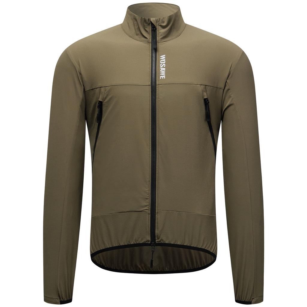 Wosawe Jaqueta Corta-vento Impermeável Respirável à Prova de Sol Refletiva para Ciclismo Esportivo de Estrada Montanha para Homens Mulheres