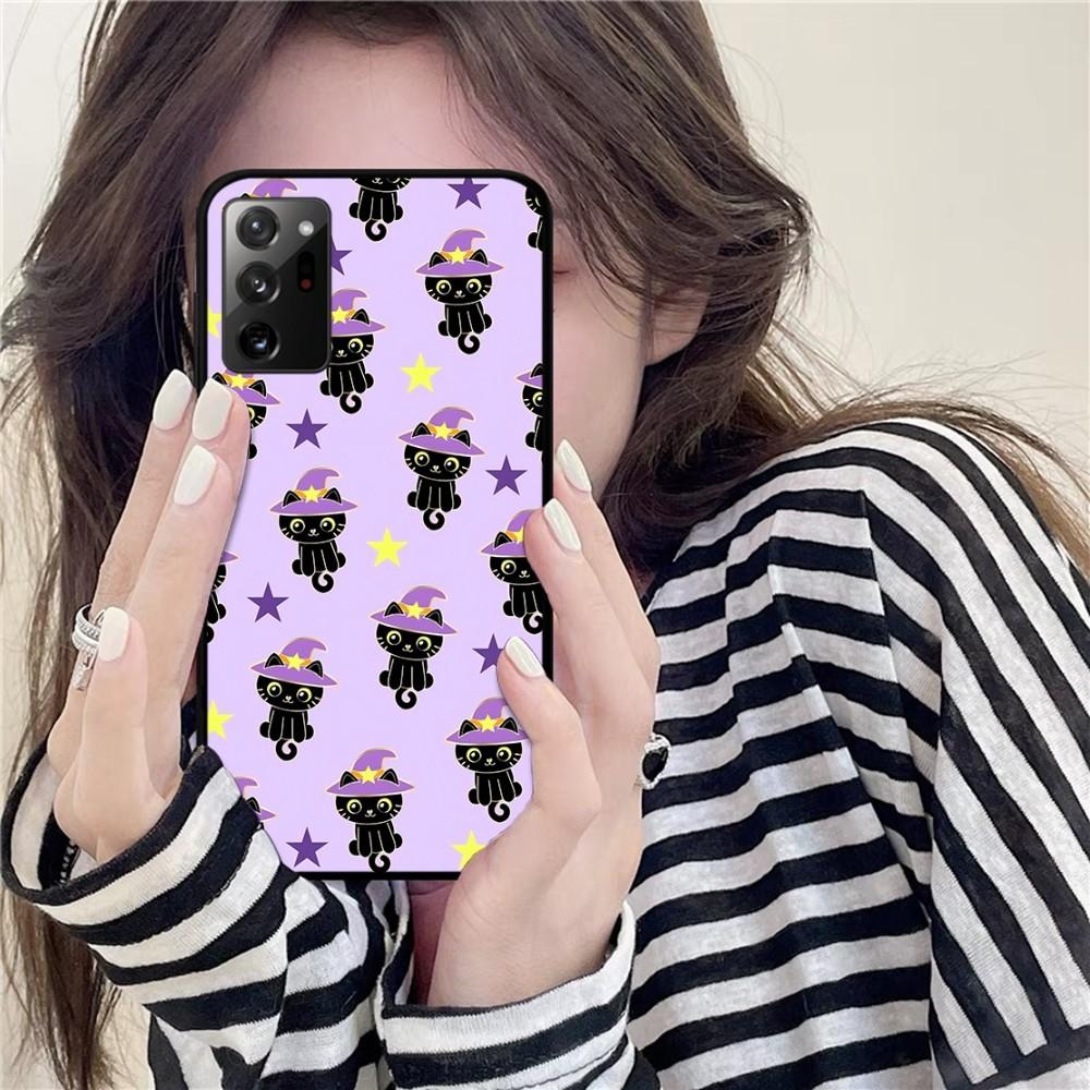 

Cartoon Black Cat Phone Case For Samsung Note 8 9 10 20 pro plus lite M 10 11 20 30 21 31 51 A 21 22 42 02 03 Samsung Note8