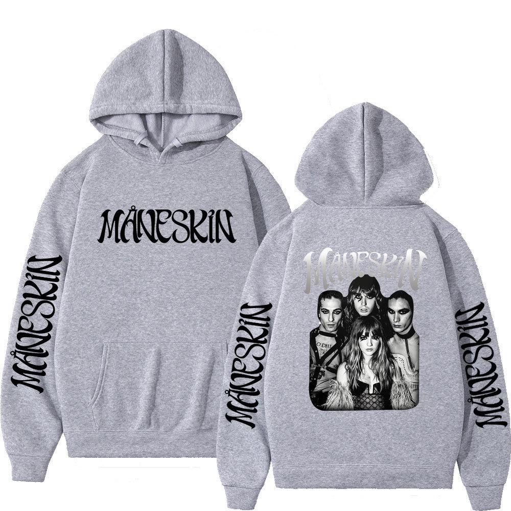 Italienische Rockband Maneskin Hoodies Sänger Grafikdruck Sweatshirts für Fans Lässige Langarm Herren-/Damenbekleidung Kapuzenpullover