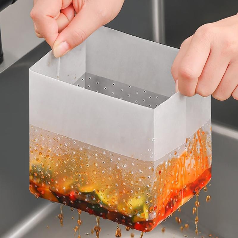 10/30Pcs Stand-Up Garbage Bag Drainage Bag Kitchen Disposable Sink Strainer Bag Kitchen Leftover Vegetable Scraps Bag