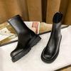 Womens Boots Spring\Autumn Round Head Thick Sole Elastic Boot New Pine Cake Bottom Breathable Chelsea Women Platform Shoes Women