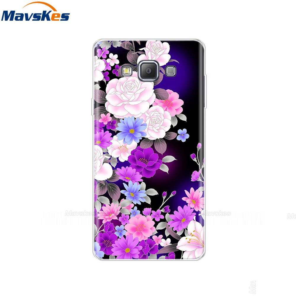 Silicon Phone Case For Samsung Galaxy A3 2015 Flower Cat A300 Soft TPU Back Cover For Samsung A3 2015 A300H A3000 SM-A300F pop