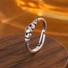 Retro Simple Hand-held Love 925 Sterling Silver Personality Opening Rings  R077