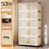 No-Install Multi-Layer Storage Cabinet for Baby & Kids - Folding Plastic Wardrobe & Snack Shelf